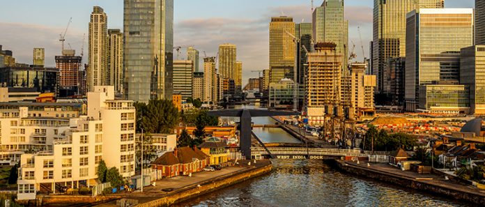 Sunrise over Canary Wharf