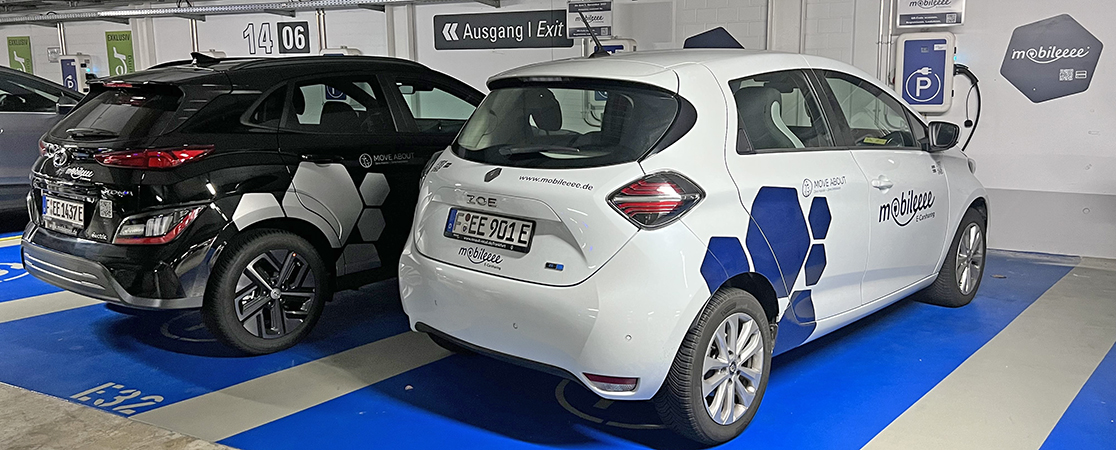 Elektro Auto Auf Frankfurter Flughafen Parken